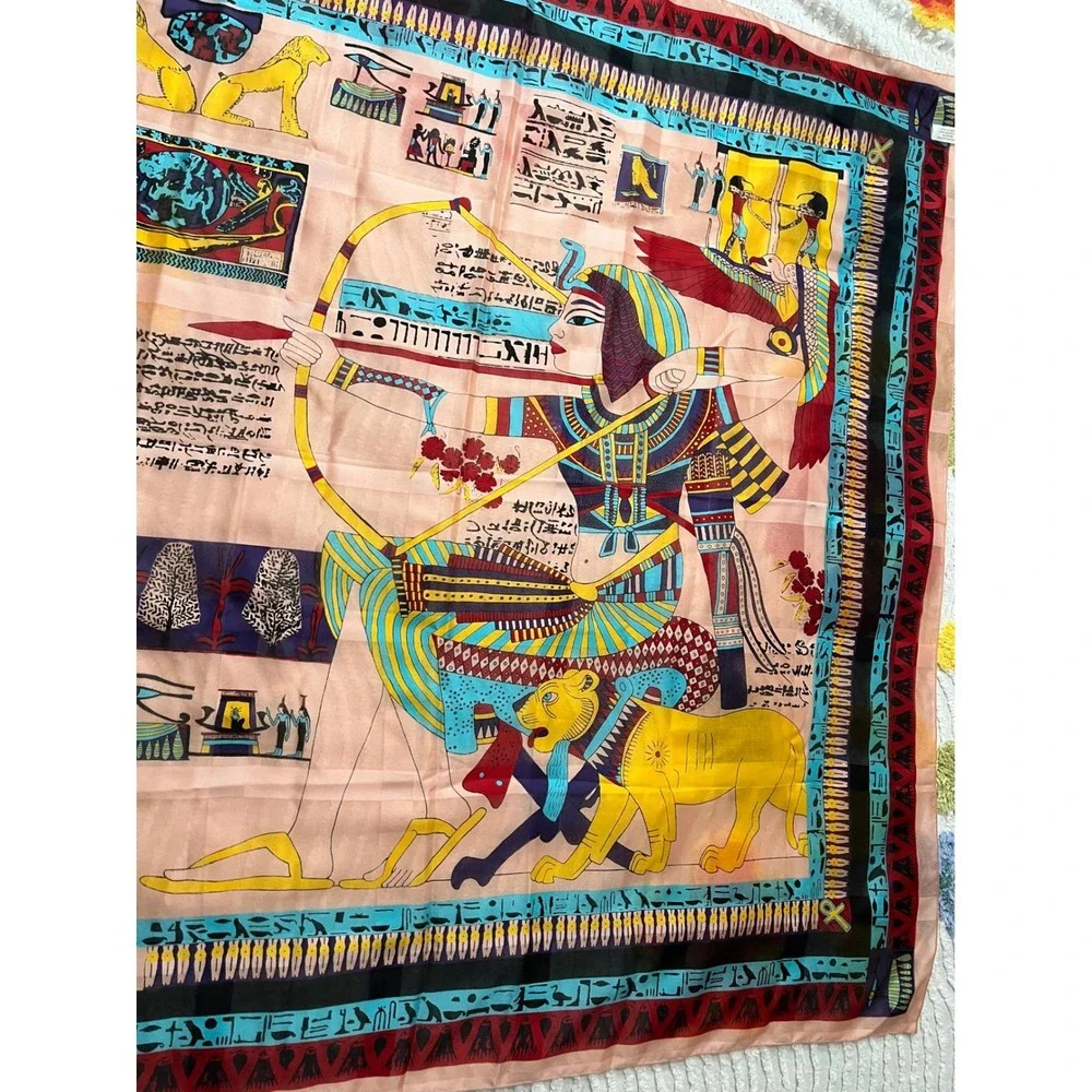 Vintage Mary McFadden Cult of Osiris Scarf /Scarab Holder/Pin/Brooch‎ Egyptian